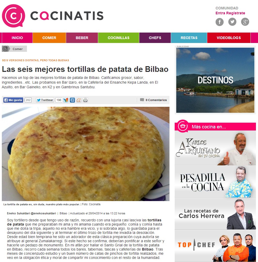 Cocinatis, gastronomia 2.0